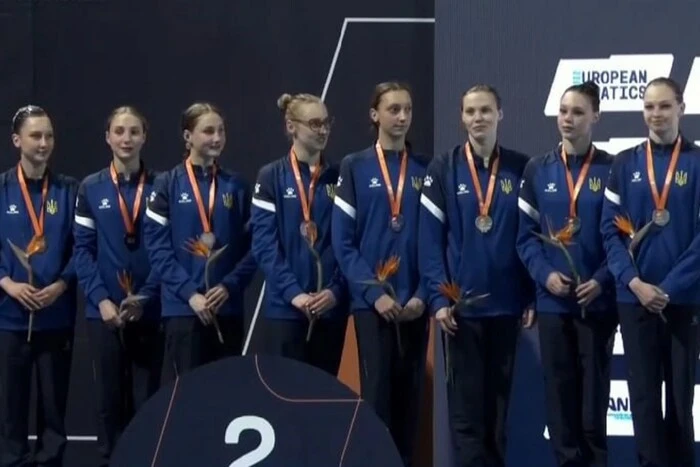 Ukraine won silver at the European Championships in artistic swimming