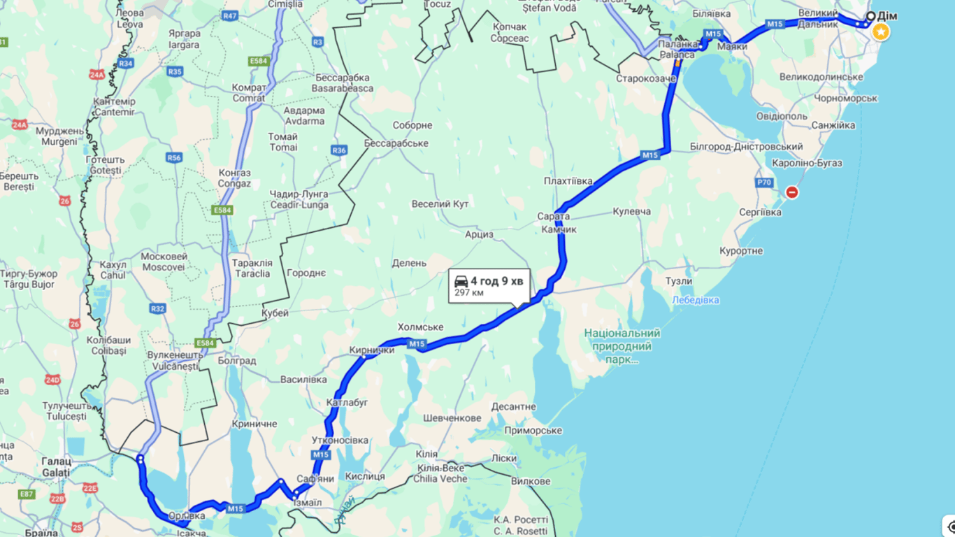 Traffic jams on the Odesa-Reni road towards Moldova — where there are delays